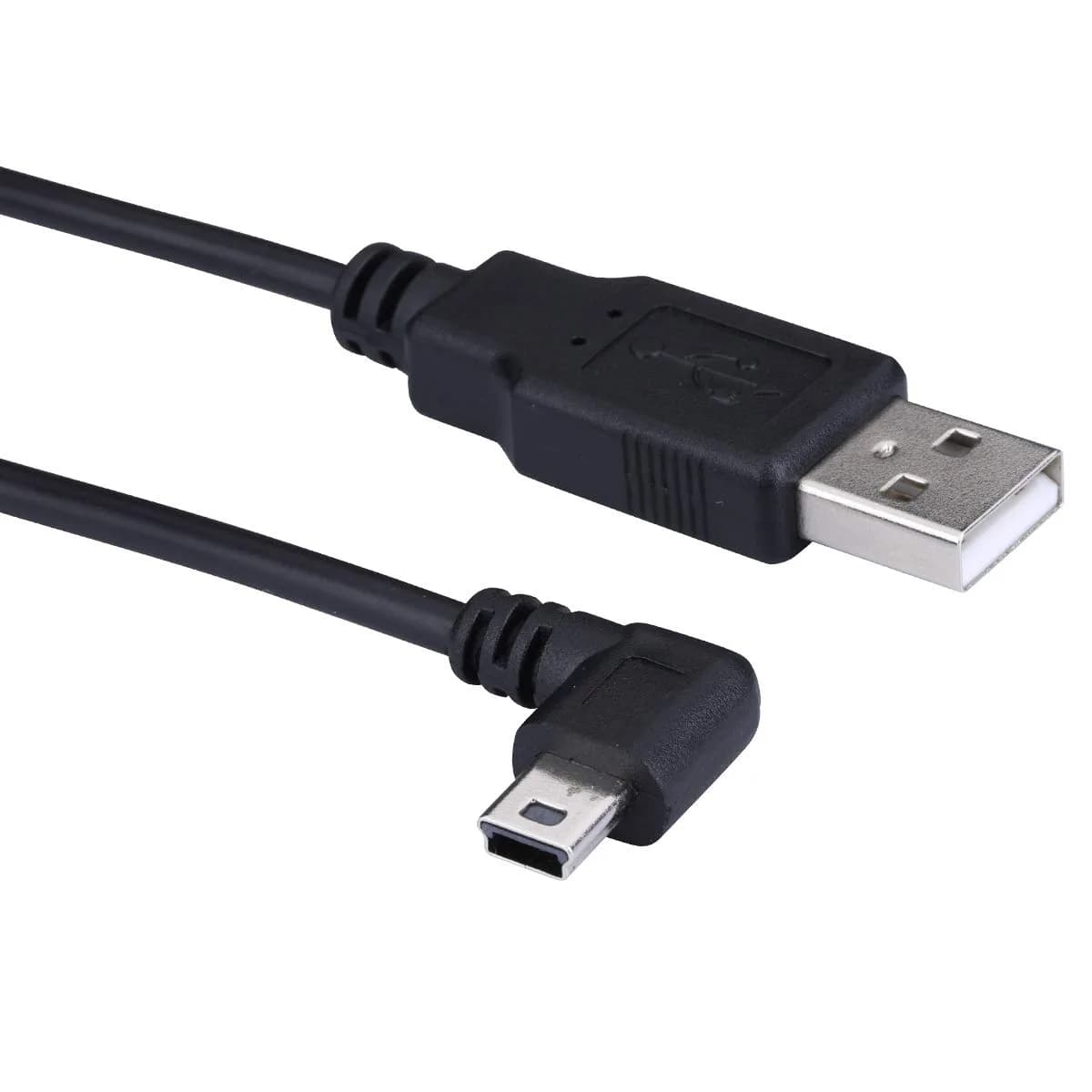 LARRITS Mini-USB Power Cable 5M (16.4ft) Right-Angle | Charging-Only for Dash Cam & GPS — 5M Left Angle