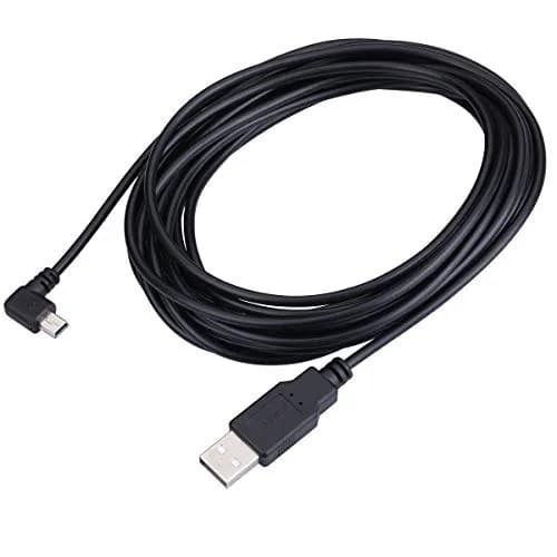 LARRITS 5M (16.4ft) USB 2.0 to Mini USB Cable | Left Angle Power Charge Cord for Dash Cams & GPS thumbnail 2
