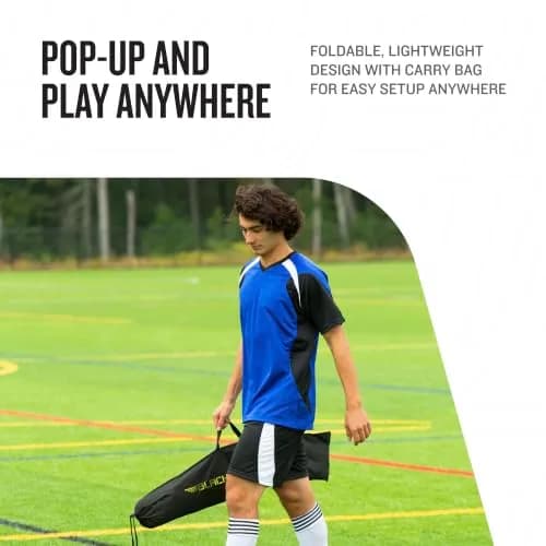 Franklin Sports Blackhawk Portable Soccer Goal, Optic Yellow, 12' x 6' | Lightweight Fiberglass Frame for Backyard & Travel thumbnail 5