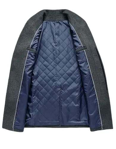 Lavnis Men's Trench Coat Wool Blend Overcoat Slim Fit Topcoat, Gray-2, M | Elegant Fall & Winter Outerwear thumbnail 7