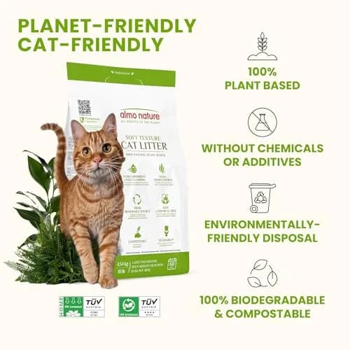 Almo Nature Soft Texture Cat Litter 4.54 kg (10 lb) | Plant-Based Clumping Odor Control thumbnail 2