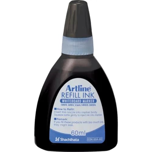 Artline Refill Ink (ESK-50A, BLACK) for Whiteboard Markers | Precise, Durable, USA Imported (60ml) thumbnail 1
