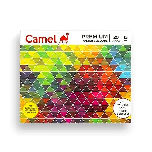 Camel Poster Colour Set - 20 Shades (Multicolor) | Vibrant Water & Oil Paints for Beginners thumbnail 1