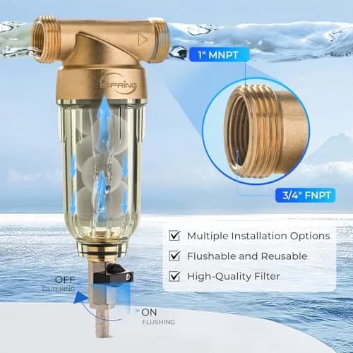 iSpring WSP-100SL Spin Down Sediment Filter 100 Micron | 2.54 cm (1 Inch) MNPT Inlet, 1.9 cm (3/4 Inch) FNPT Outlet thumbnail 4