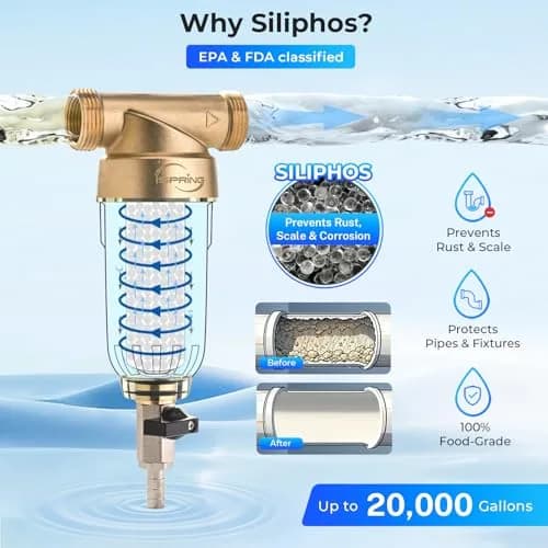 iSpring WSP-100SL Spin Down Sediment Filter 100 Micron | 2.54 cm (1 Inch) MNPT Inlet, 1.9 cm (3/4 Inch) FNPT Outlet thumbnail 2