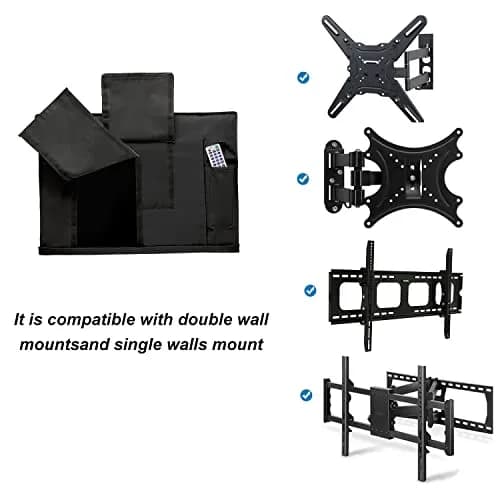 iBirdie Outdoor TV Cover for 52 to 55 inch TVs | Waterproof 600D Oxford Fabric with Bottom Cover thumbnail 2