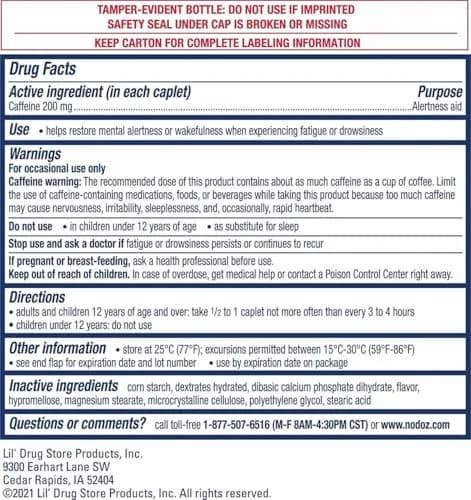 NoDoz 200mg Caffeine Pills | Maximum Strength, 120 Caplets | Stay Alert & Focused thumbnail 7