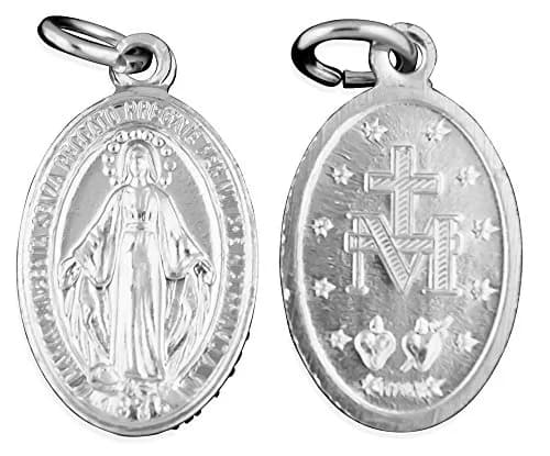 Venerare Aluminum Miraculous Medals - Pack of 10 (18mm, Silver) | Authentic Italian Religious Pendant thumbnail 1