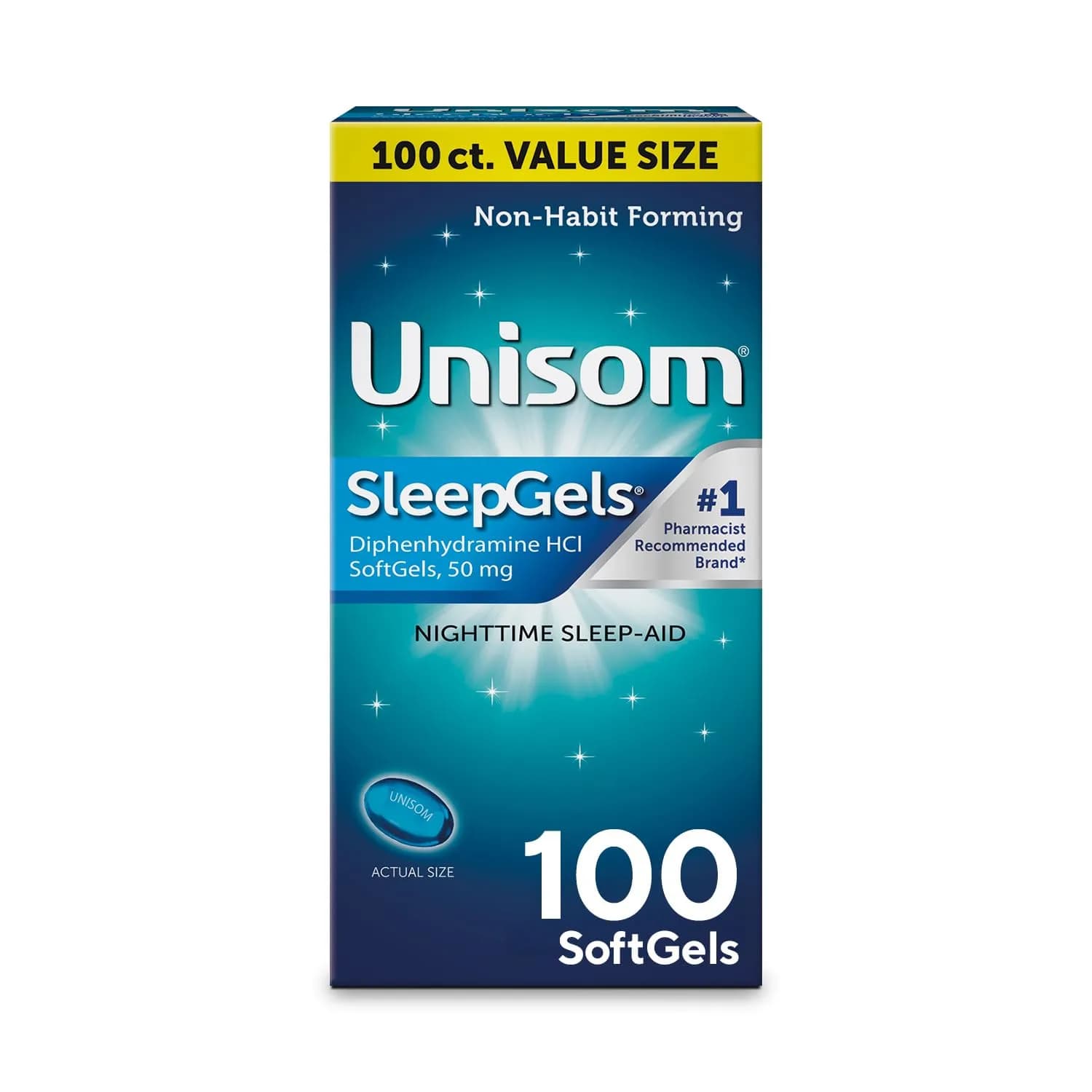 Unisom SleepGels Nighttime Sleep Aid Capsules 50mg | Non-Habit-Forming Sleep Support for Adults