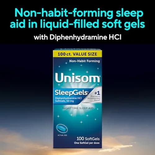 Unisom SleepGels Nighttime Sleep Aid Capsules 50mg | Non-Habit-Forming Sleep Support for Adults thumbnail 4