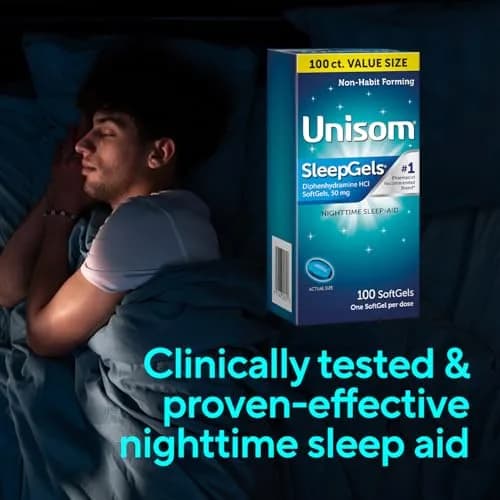 Unisom SleepGels Nighttime Sleep Aid Capsules 50mg | Non-Habit-Forming Sleep Support for Adults thumbnail 8