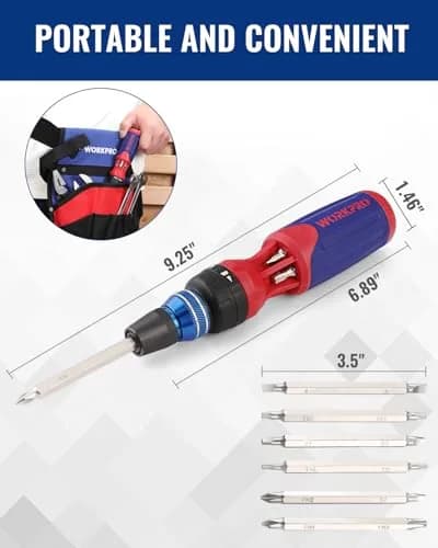 WORKPRO 12-in-1 Ratcheting Multi-Bit Screwdriver Set | Ergonomic Handle & Auto-Lock Bits for Home & DIY thumbnail 5