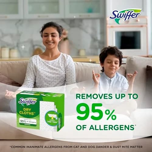 Swiffer Sweeper Dry Sweeping Pad Refills, 52 Count (1.1 kg) | Traps & Locks Dirt, Hair, Pet Dander thumbnail 5
