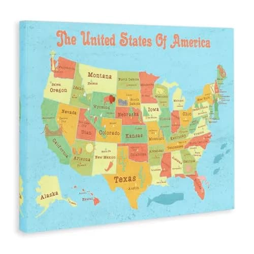 Stupell Industries USA Kids Map Comic Canvas Wall Art 30"L x 24"W | Ready to Hang, Made in USA thumbnail 2