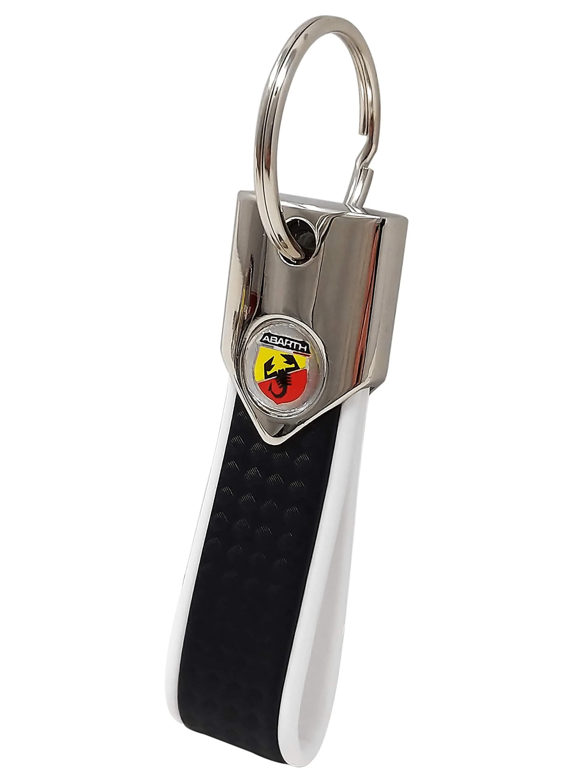 Abarth Official Key Ring, White Carbon | Authentic Sporty Car Accessory - main product image