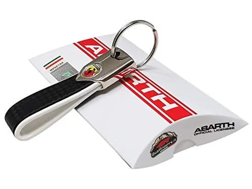 Abarth Official Key Ring, White Carbon | Authentic Sporty Car Accessory thumbnail 3