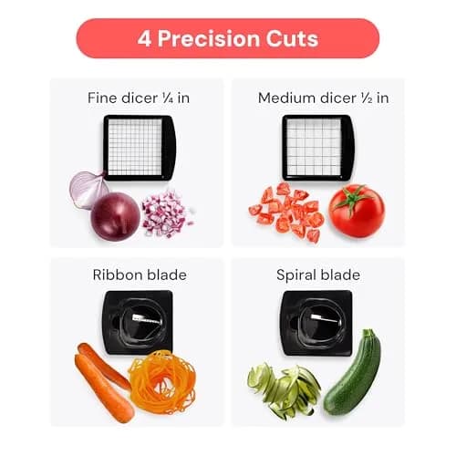 Fullstar Pro Original Vegetable Chopper & Spiralizer 1.2L (4 Cups) | Fast & Safe Kitchen Prep thumbnail 4
