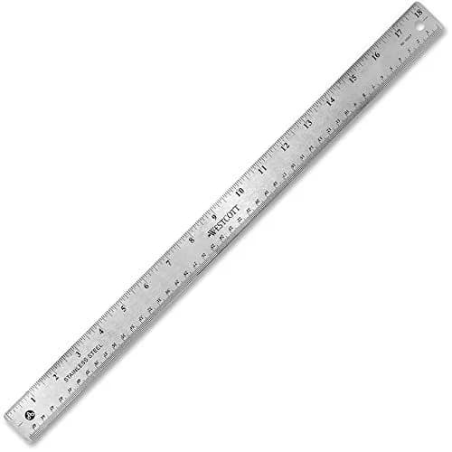 Westcott Stainless Steel Office Ruler 18" | Non Slip Cork Base, Precision & Modern Design thumbnail 1