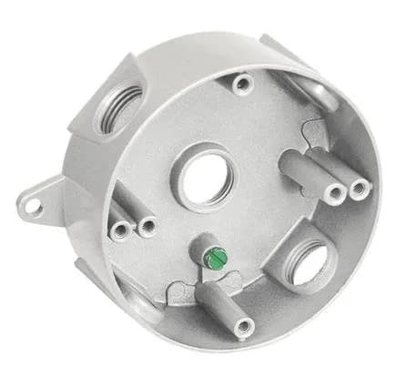 Sealproof 1/2-Inch Weatherproof Round Electrical Outlet Box | Heavy Duty Aluminum, Gray, UL Listed