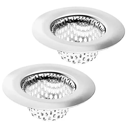 Hilltop Products 2 Pack Stainless Steel Sink Strainer Basket 5.4cm (2.13") Top / 2.5cm (1") Basket, Silver | Rust-Resistant Hair Catcher for Bathroom & Utility Sinks thumbnail 1