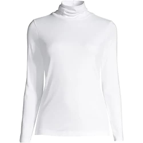 Lands' End Supima Cotton Turtleneck X-Large White | Versatile Casual & Workwear thumbnail 6