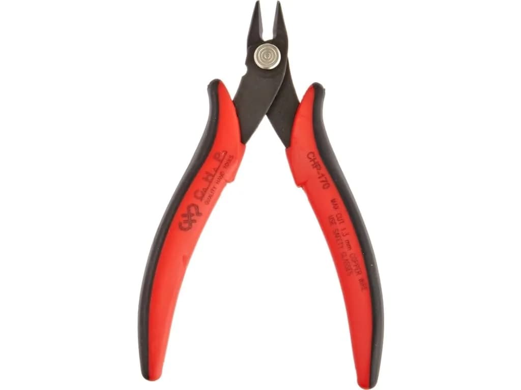 Hakko CHP-170 Micro Soft Wire Cutter, 8mm Jaw, 1.3mm (16 AWG) Capacity, Pack of 2 Red | Flush Cutting Pliers for Electronics