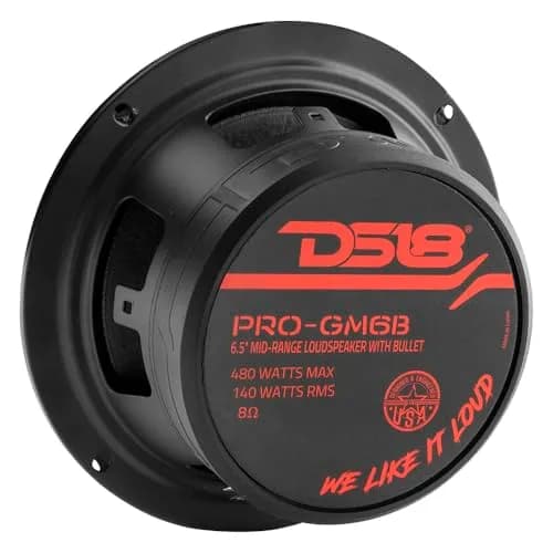 DS18 PRO-GM6B 6.5" Midrange Loudspeaker | 480W Max, 140W RMS, 8 Ohms, Red Aluminum Bullet thumbnail 5