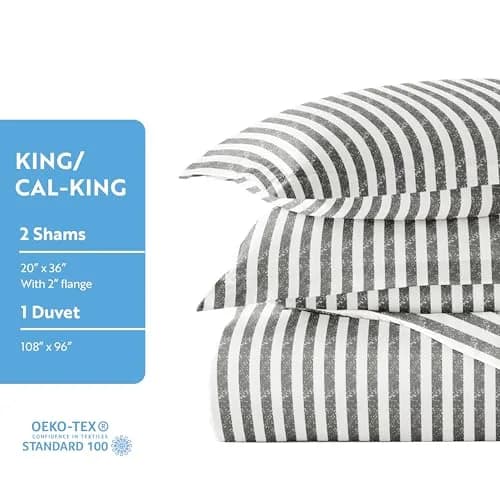 Linen Market Duvet Cover King Size (Gray) | Hotel-Like Comfort with Microfiber Breathability thumbnail 5