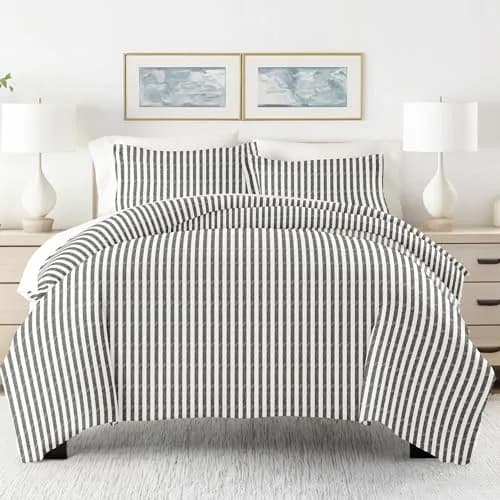 Linen Market Duvet Cover King Size (Gray) | Hotel-Like Comfort with Microfiber Breathability thumbnail 2