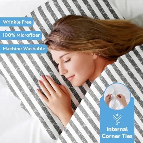 Linen Market Duvet Cover King Size (Gray) | Hotel-Like Comfort with Microfiber Breathability thumbnail 3