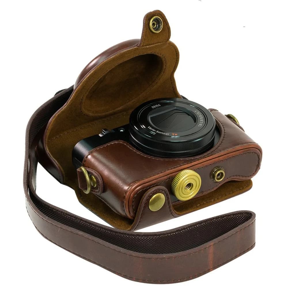 ENJOY-UNIQUE PU Leather Camera Case for Sony RX100 Series Cameras | Coffee — Coffee