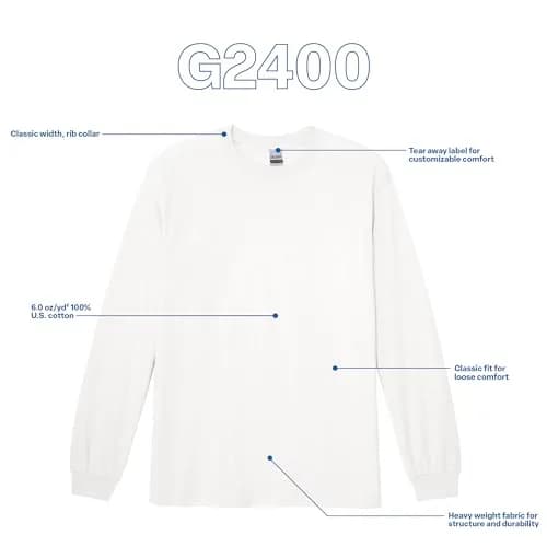 Gildan Ultra Cotton Long Sleeve T-Shirt X-Large | Classic Heavyweight Cotton for Daily Wear thumbnail 5
