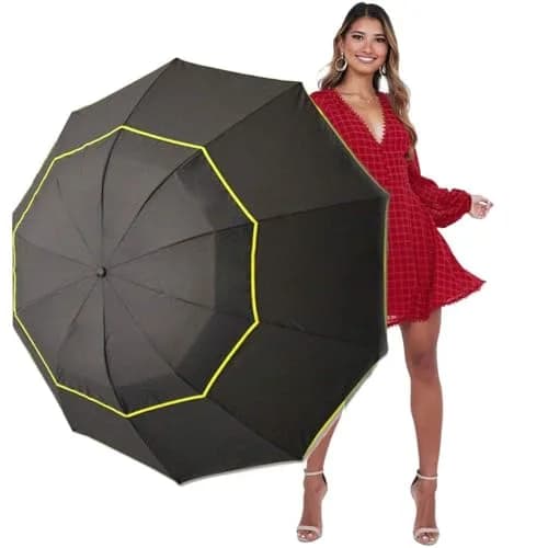 Kalolary UPF 50+ UV Protection Compact Golf Umbrella 62 Inch Windproof Waterproof thumbnail 1