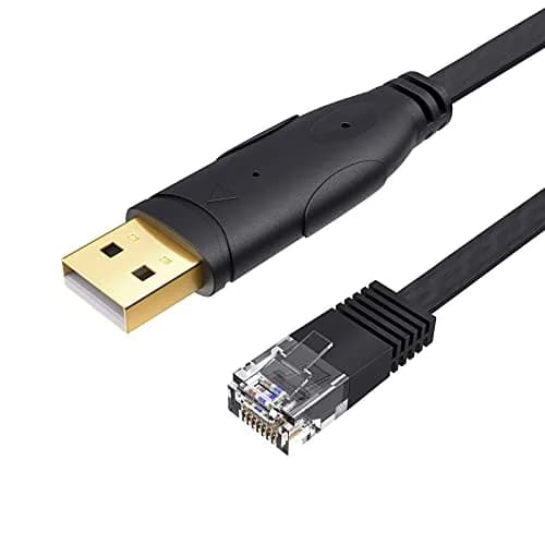CableCreation USB Console Cable USB to RJ45 Serial Adapter, 6 FT, Black | Compatible with Cisco, NETGEAR, Windows, Linux thumbnail 1