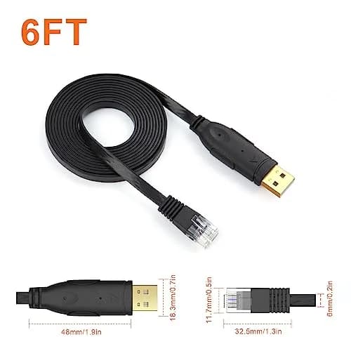 CableCreation USB Console Cable USB to RJ45 Serial Adapter, 6 FT, Black | Compatible with Cisco, NETGEAR, Windows, Linux thumbnail 7