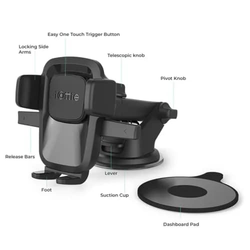 iOttie Easy One Touch Classic Dash & Windshield Universal Car Mount Phone Holder 16.5 cm (6.5 in) | Secure Phone Grip for All Smartphones thumbnail 5