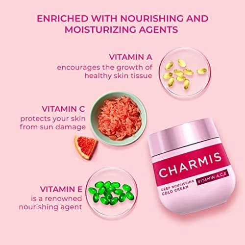 Charmis Moisturizing Cold Cream 175 ML | Vitamin A, C & E for Dry Skin thumbnail 3