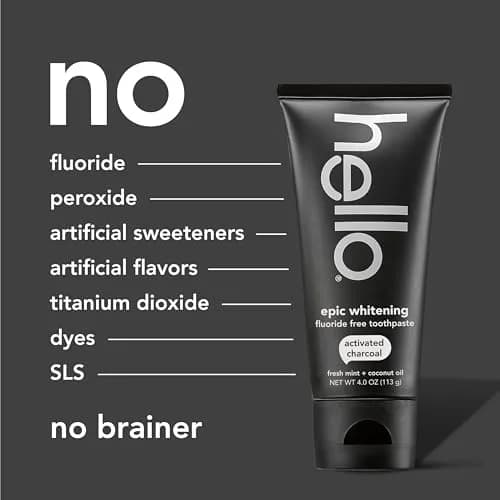 hello Epic Whitening Activated Charcoal Toothpaste 4 oz (113 g) | Fluoride-Free Whitening & Plaque Removal thumbnail 6