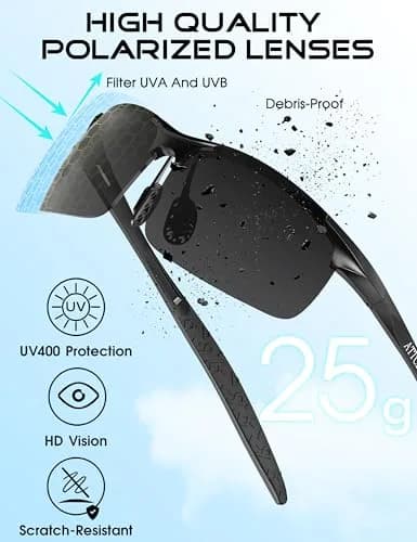 ATTCL Polarized Sunglasses Men Al-Mg Metal UV400 | Lightweight, Durable & UV Protection (70-120 chars) thumbnail 4
