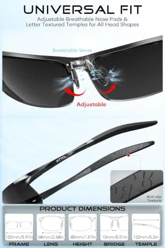 ATTCL Polarized Sunglasses Men Al-Mg Metal UV400 | Lightweight, Durable & UV Protection (70-120 chars) thumbnail 7