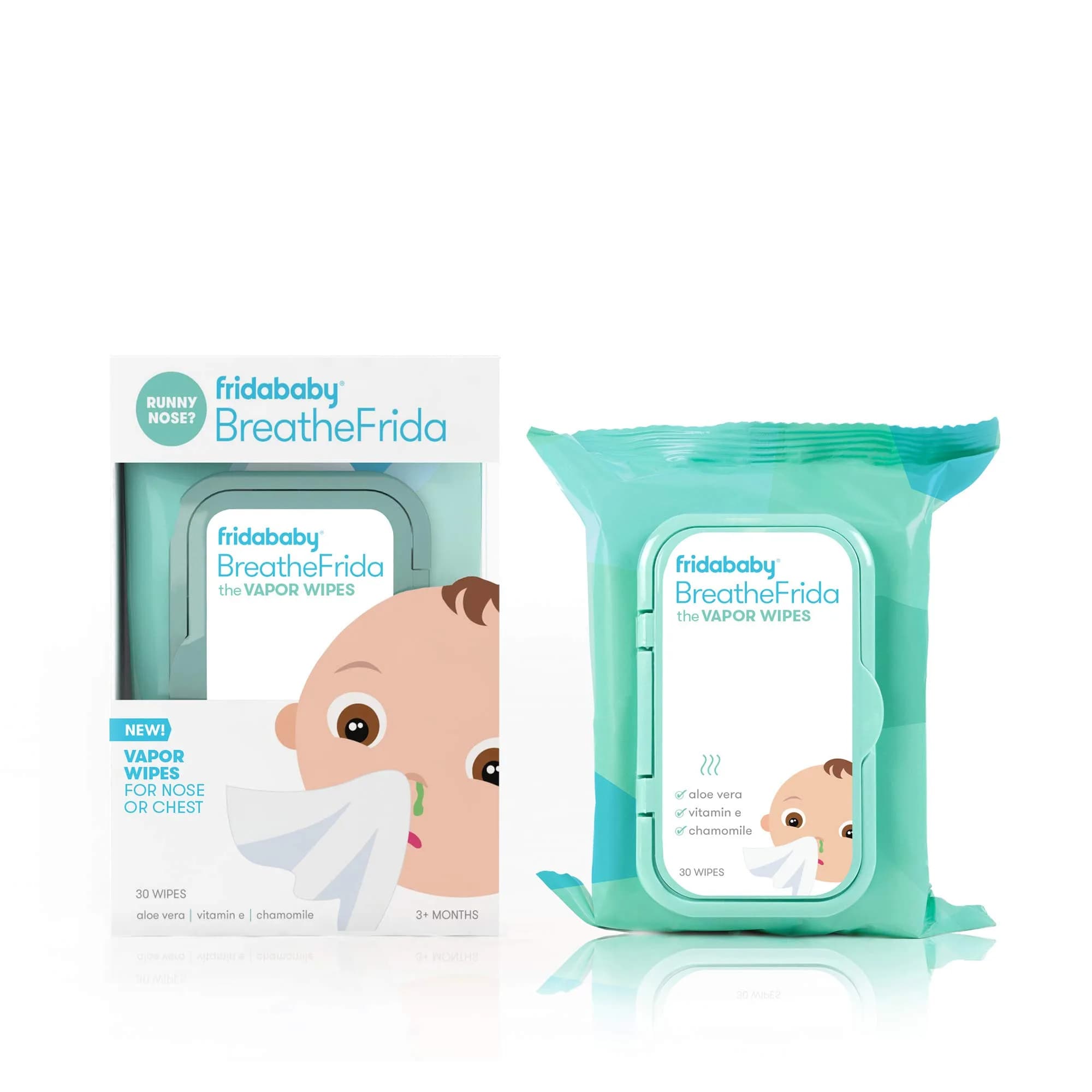 Frida Baby BreatheFrida Toddler Nose Wipes 30ct | Soothing Cold & Allergy Relief