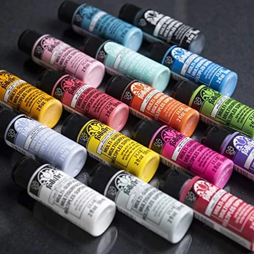FolkArt Multi Surface Acrylic Craft Paint Set 16 pcs | Bright Colors, Non-Toxic, 2 Fl Oz Each thumbnail 2