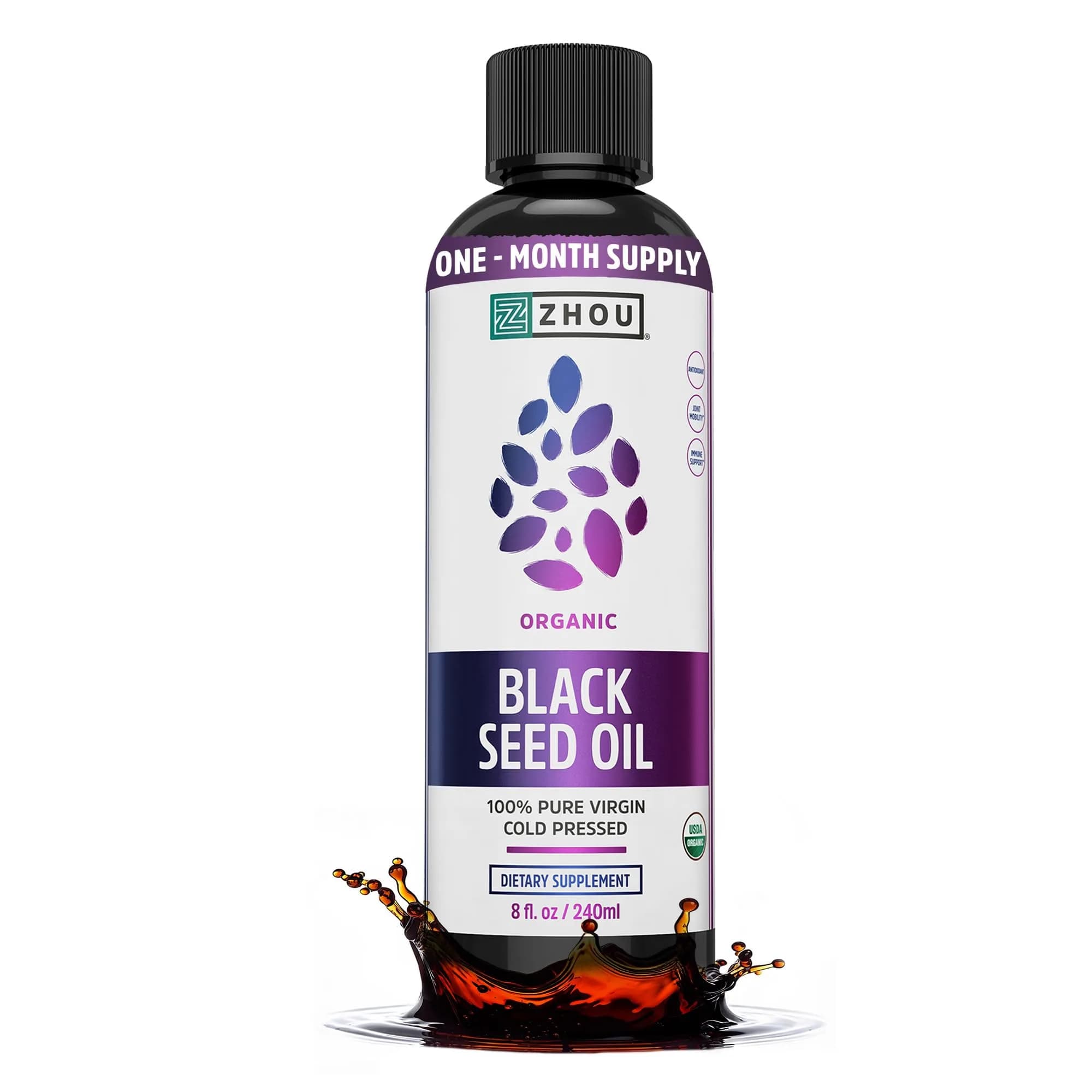 ZHOU Black Seed Oil Liquid 8 Fl Oz - main product image