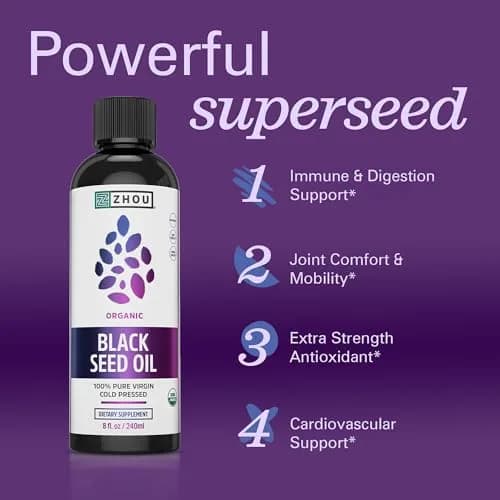 ZHOU Black Seed Oil Liquid 8 Fl Oz thumbnail 3