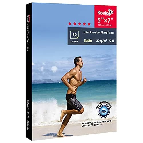 KOALA PAPER Resin Coated Photo Paper 5x7 Inch Satin Finish 270gsm (50 Sheets) | Water-Resistant Inkjet Paper thumbnail 1