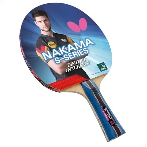 Butterfly Nakama S-9 Table Tennis Racket – ITTF Approved Ping Pong Paddle – Pan Asia Rubber & Thick Sponge Layer (6.5 in x 1 in x 11 in) thumbnail 1