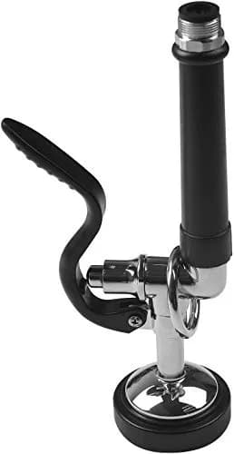 JZBRAIN Commercial Sink Sprayer Pre Rinse Spray Valve 1.42 GPM | High Pressure Dishwash Nozzle with Handle, Chrome Polished (Black) thumbnail 1