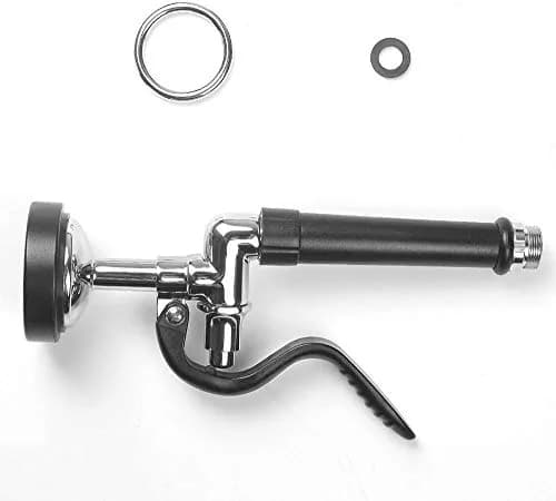 JZBRAIN Commercial Sink Sprayer Pre Rinse Spray Valve 1.42 GPM | High Pressure Dishwash Nozzle with Handle, Chrome Polished (Black) thumbnail 5