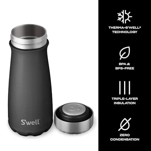 S'well Stainless Steel Traveler 16oz Onyx | Triple-Layered Vacuum Insulated Mug Keeps Drinks Hot 12h & Cold 24h thumbnail 3