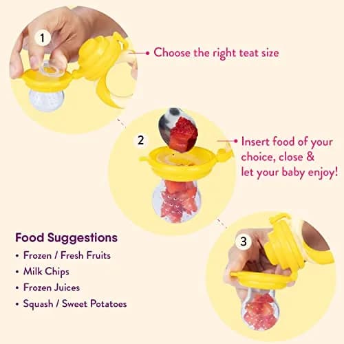 NatureBond Baby Food Feeder/Fruit Feeder Pacifier Nibbler (2 Pack) in Appetizing Colors | Teething & Weaning Support thumbnail 5